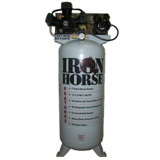 IHD7160V1 Iron Horse 7 HP Upright 16.5CFM @ 90psi (150psi max)(208/230V 1-Phase)