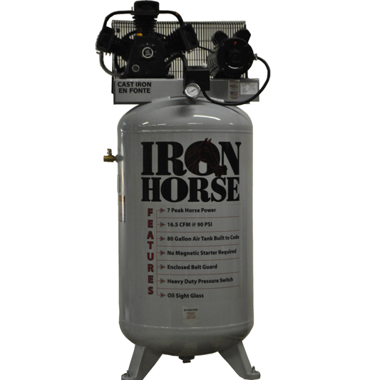 IHD7180V1 Iron Horse 7 HP Upright 16 CFM @ 90psi (150psi max)(208/230V 1-Phase)