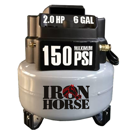 IHP206OF Iron Horse 1.5 HP Running 2.5 CFM @ 90 psi Pancake ( 150 psi max ) Oil Free