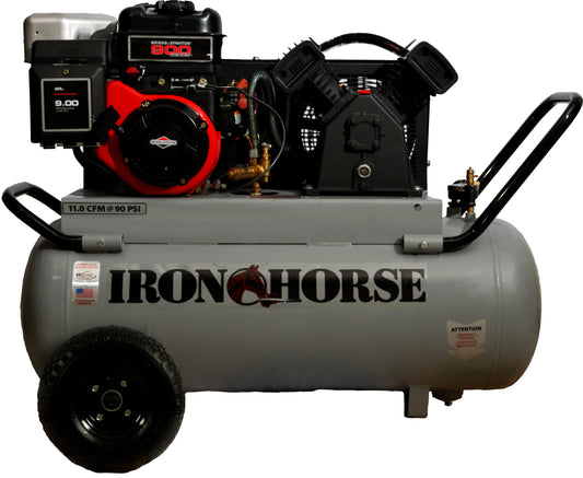 IHP60GE25H1-BS Iron Horse 6 HP B&S Portable Hor. 11 CFM @ 90psi (150 psi max) Electric Start