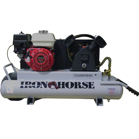 IHTT55G Iron Horse 5.5HP Honda Twin Tank Wheelbarrow  11CFM @ 90psi (150psi max)