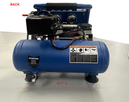 EA-3000 Eagle Silent Series 1-HP 2CFM @ 90 PSI 125 Max PSI 1-Gallon Hot Dog Air Compressor