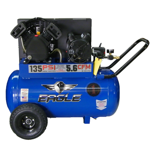 P3120H1-CC Eagle 3 HP  Peak Portable Horizontal 5.6CFM @ 90psi Belt Drive (125psi max)