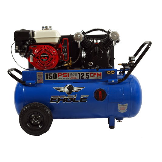 P55GE25H1 Eagle 5.5HP Honda Electric Start Portable Horizontal  12.5CFM @100psi (150psi max)