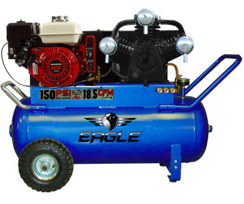 P90GE25H1 Eagle 9HP Honda Electric Start  Portable Horizontal  18.5CFM @ 100psi (150psimax)