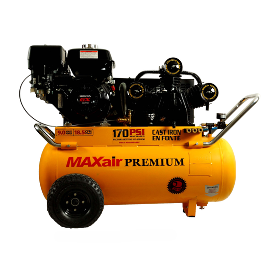 P90GE25H1 -MAP MAXair 9HP Honda Electric Start Portable Horizontal  22 CFM  @ 100psi  (170psi max )