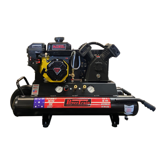PT-TT70G-CP PowerTrain 7HP Twin Tank Wheelbarrow 11.2CFM @ 90psi (150psi max)