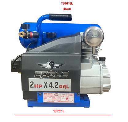 TS2018L Eagle 2HP Peak Twin Stack Oil Lube  4.2CFM @ 90psi