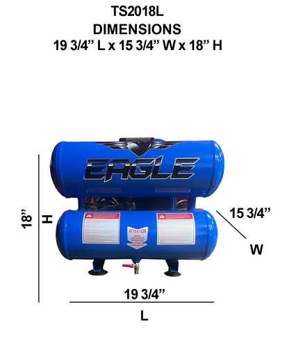 TS2018L Eagle 2HP Peak Twin Stack Oil Lube  4.2CFM @ 90psi