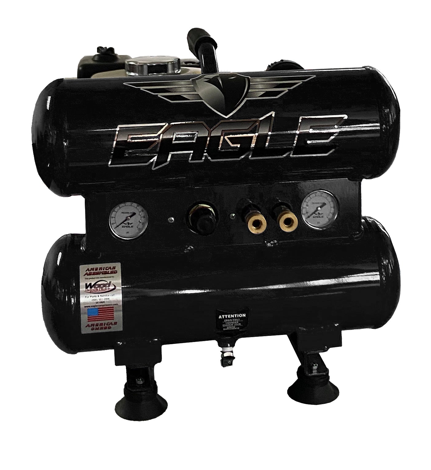 TS40G Eagle 4HP Honda (GX120) Twin Stack Hand Carry 7.4 CFM @ 100psi (150psi max)