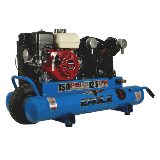TT55GE Eagle 5.5HP Honda Electric Start Twin Tank Wheelbarrow 12.5CFM @100psi (150psi max)
