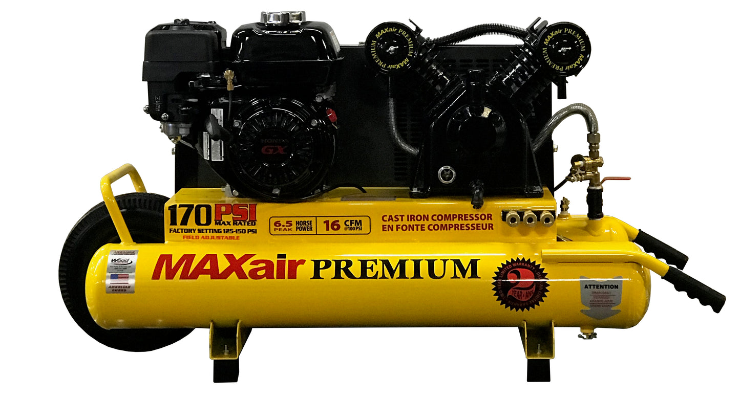 TT65G-MAP MAXair 6.5HP Honda Twin Tank Wheelbarrow  16.5 CFM @ 100psi (170psi max)